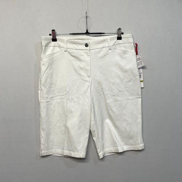 NWT Ruby Rd. Women Pull On Comfort Waistband Bermuda Shorts Size 14 White M258 6 - Picture 1 of 16